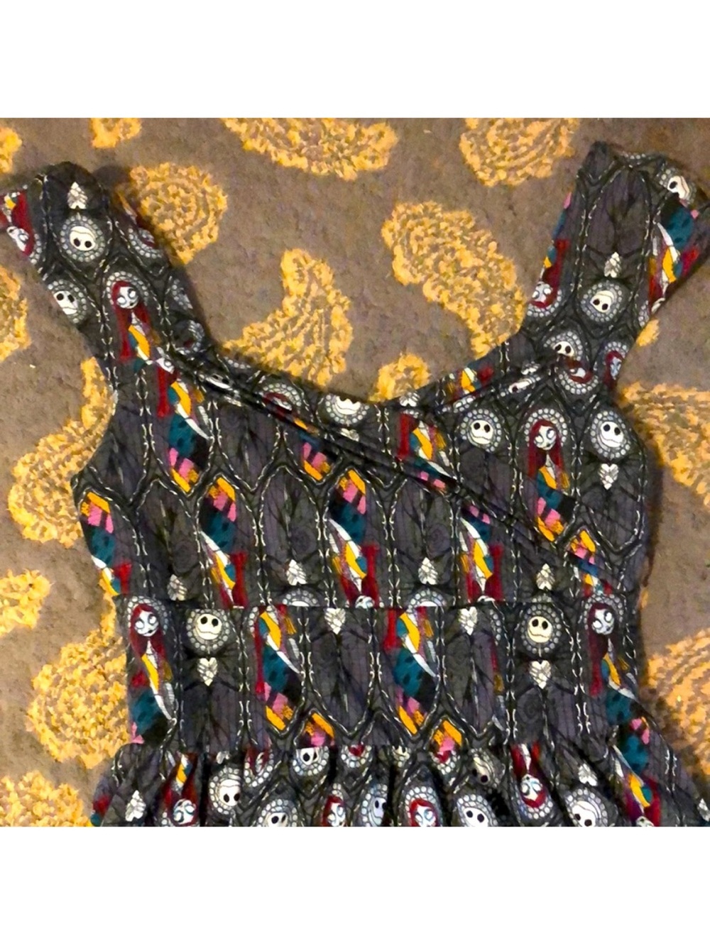 Nightmare before Christmas Dress in Charcoal with Multicolor Accents